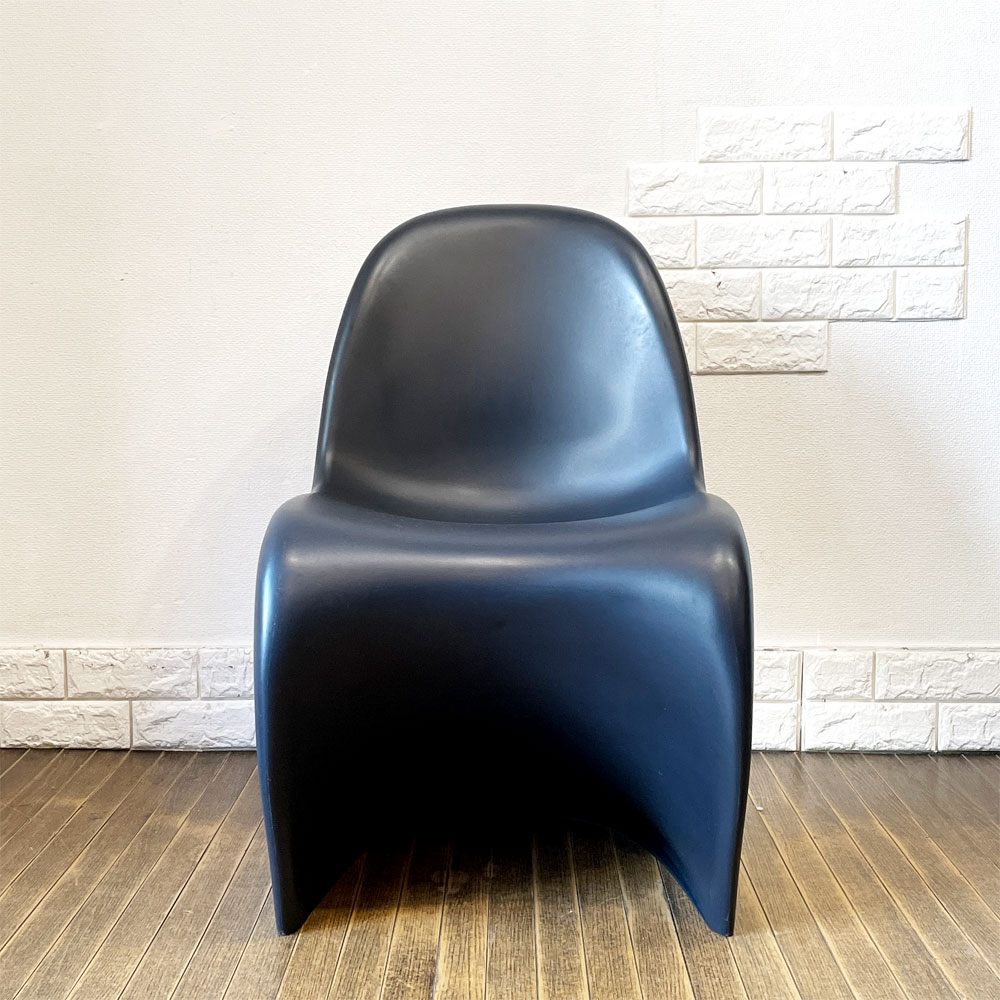 ヴィトラ vitra パントンチェア ダイニングチェア スタッキングチェア ディープブラック ヴェルナー・パントン Panton ミッドセンチュリー スペースエイジ A ◎