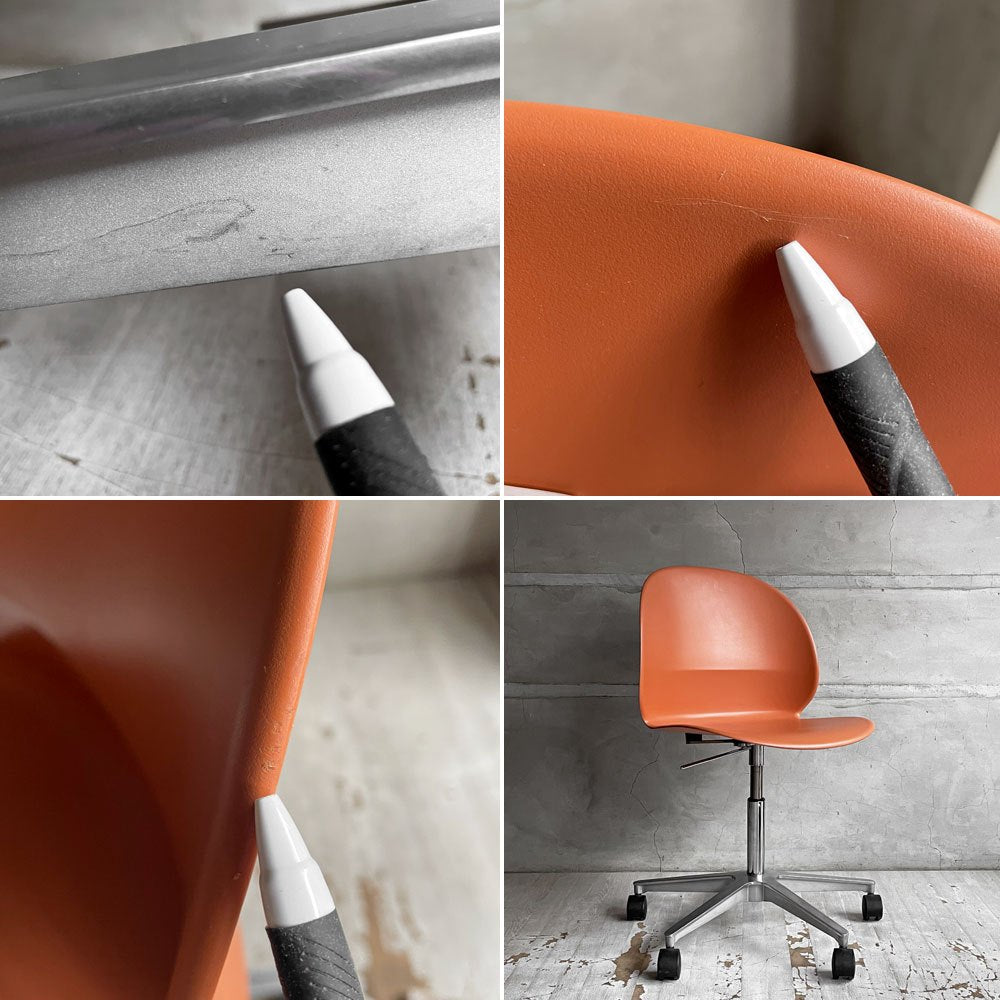 フリッツハンセン Fritz Hansen エヌゼロツー N02 リサイクルチェア キャスターチェア デスクチェア 佐藤オオキ nendo ダークオレンジ 参考定価￥91,080- ♪