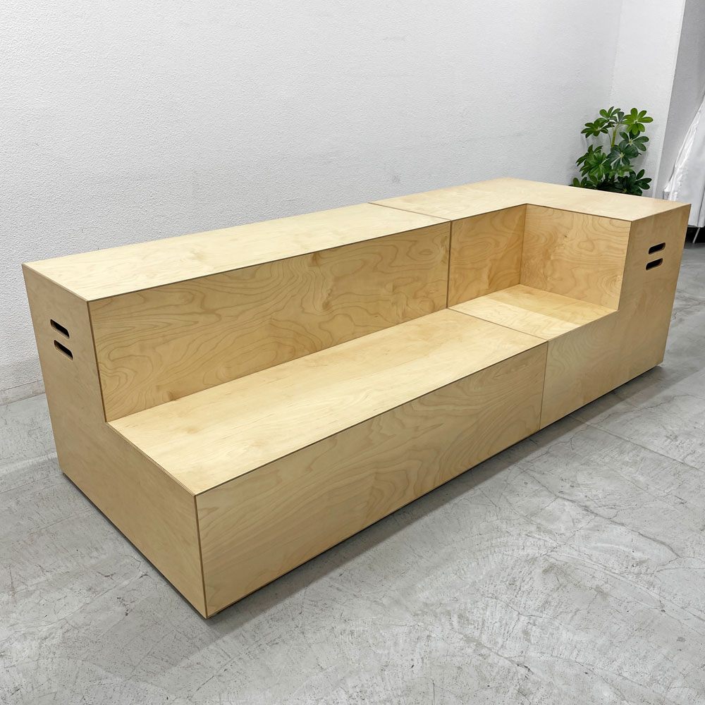 ノルオフィス Knoll Office アンスクリプテッド Unscripted ステップス Steps 2ステップロング+インサイドコーナー 2台セット ベンチ 片側連結パーツ付 デイヴィッド・ロックウェル 合計定価￥1,164,405- A 〓
