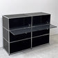 ユーエスエムハラー USMハラー USM Haller キャビネット オープンシェルフ 2列3段 ドロップダウンドア 鍵付き グラファイトブラック モダンデザイン スイス ●