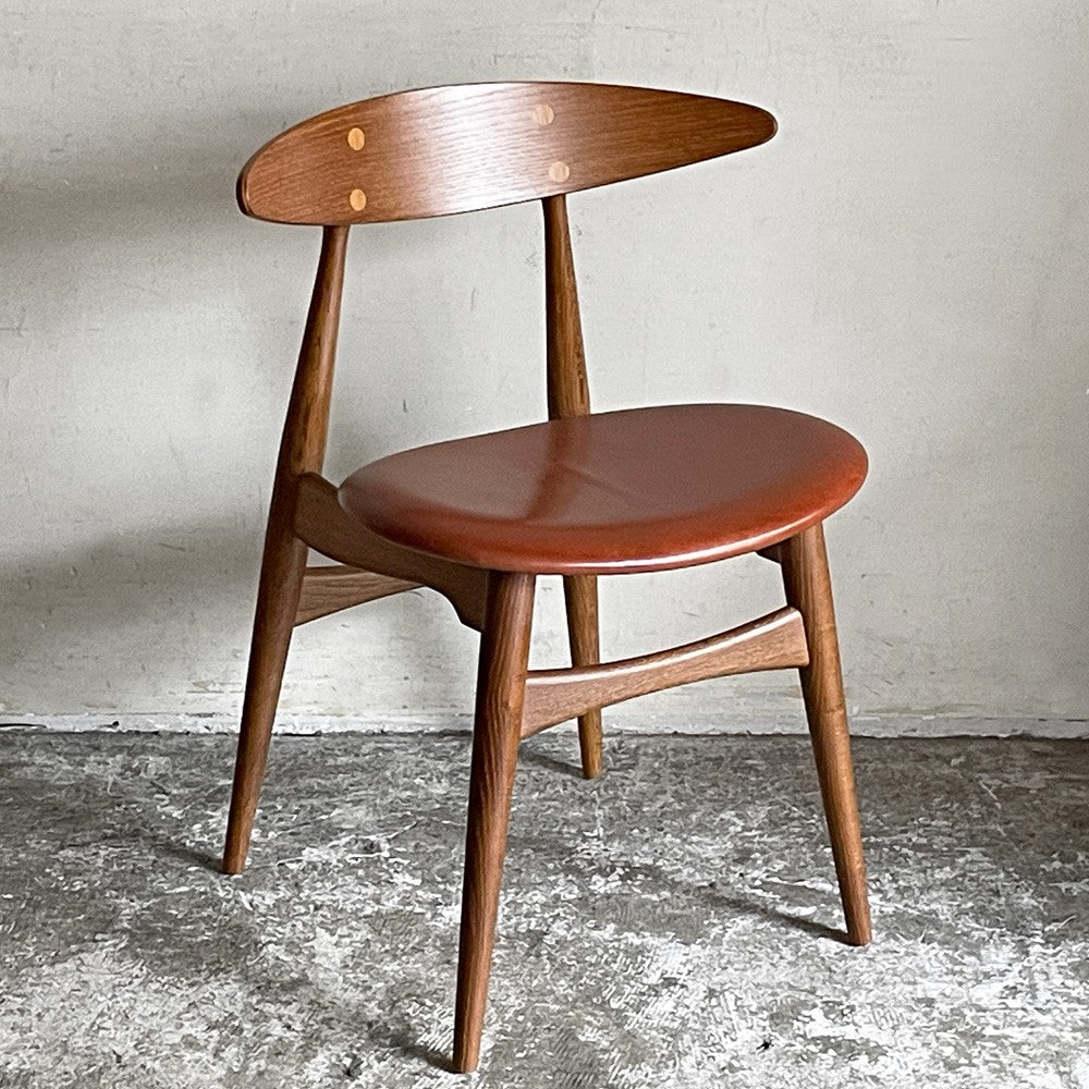 カールハンセン＆サン Carl Hansen & Son CH33P オーク材 レザーシート 本革 ダイニングチェア ハンス・J・ウェグナー 定価￥156,200- B ■