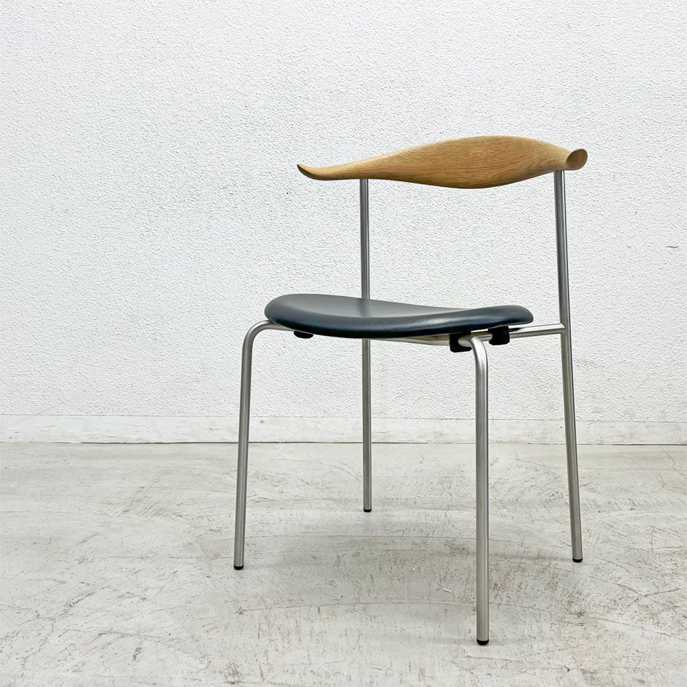 カールハンセン＆サン Carl Hansen & Son CH88P ダイニングチェア オーク材 本革 ハンス J. ウェグナー スチールレッグ デンマーク 北欧家具 美品  〓