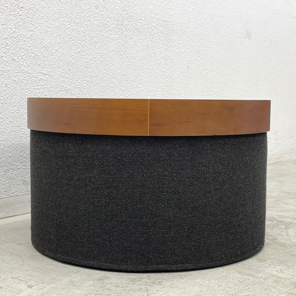 ソフトライン SOFTLINE ドラムスパフ DRUMS POUF スツール リビングテーブル ウォールナットトレイ Φ60cm アクタス取扱 定価￥69,300-