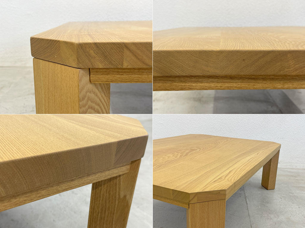 アッシュ無垢材 タモ材 オクタゴン ローテーブル octagon Center table 八角形 折れ脚テーブル センターテーブル 座卓 クラフト家具 〓