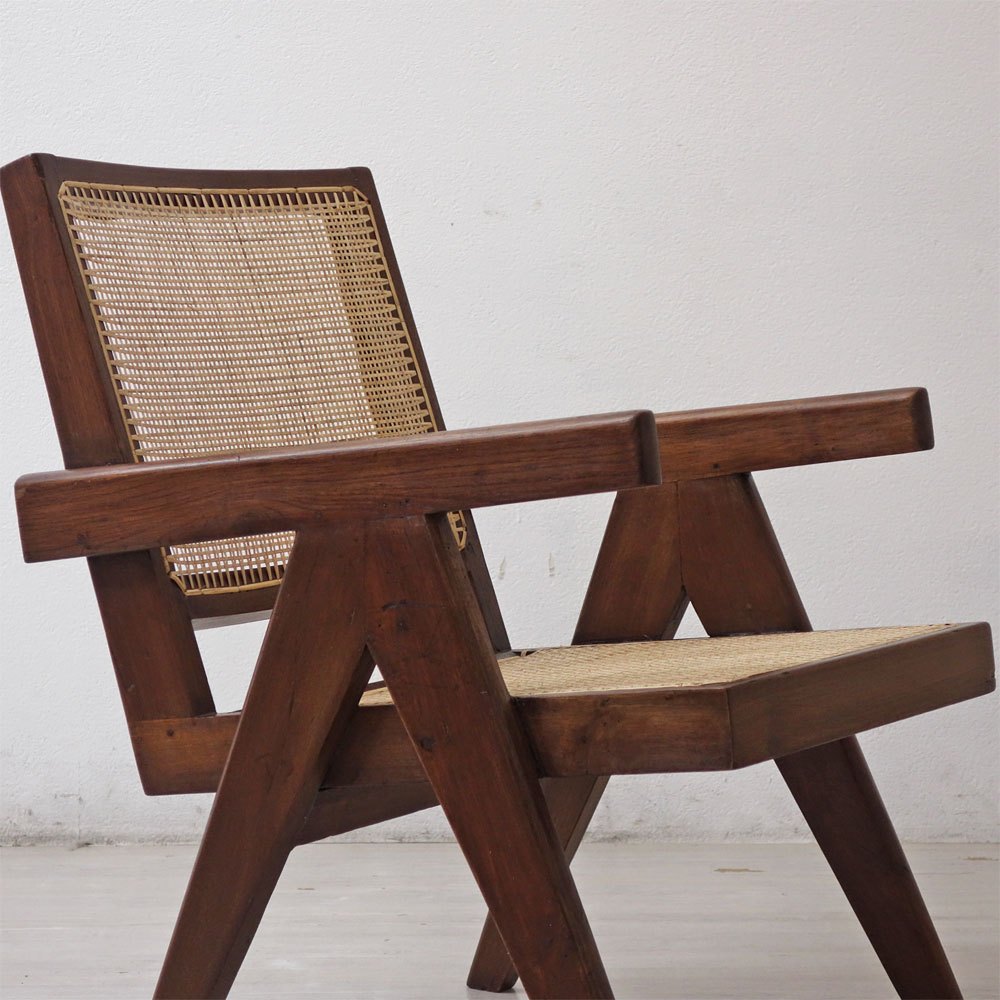 ピエールジャンヌレ Pierre Jeanneret イージーチェア Easy Chair チーク無垢材 チャンディーガル 60`s ビンテージ B ●