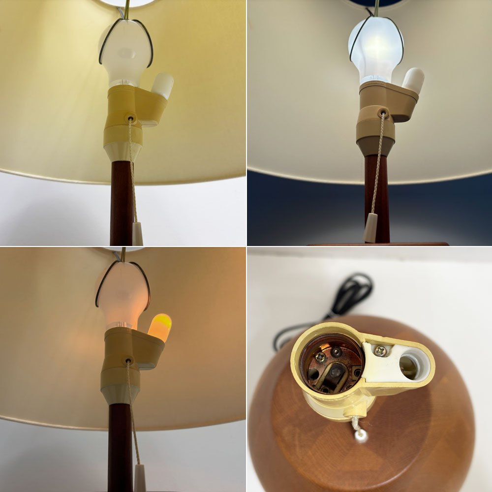 日進木工 NISSIN テーブルランプ デスクライト 卓上 無垢材 布シェード H58cm 飛騨高山 ●