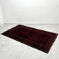 ビンテージ Vintage トルクメン トライバルラグ カーペット 絨毯 ワインレッド 213×125cm アンティーク調 ●