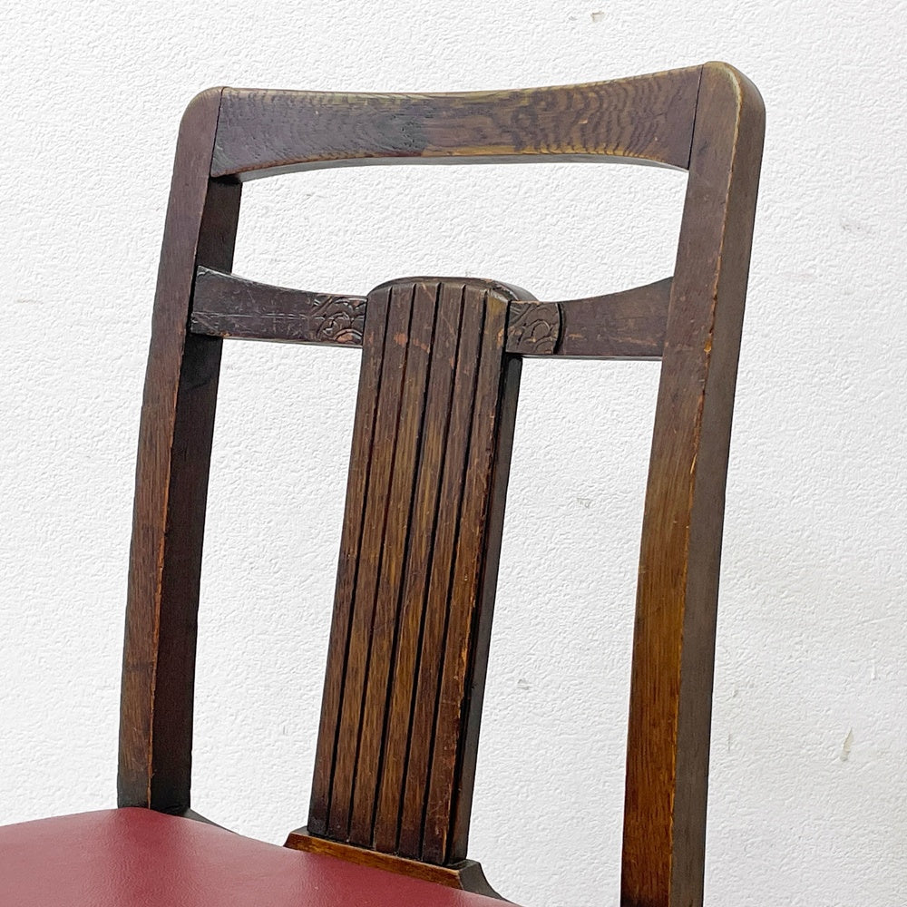 UKビンテージ UK Vintage オーク材 ダイニングチェア バルボスレッグ 英国家具 A ●