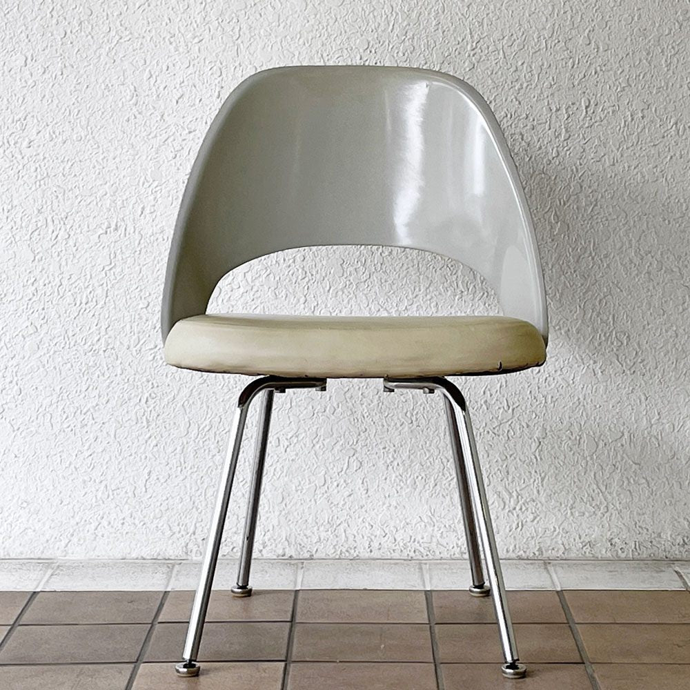 ノル Knoll エーロ・サーリネン Eero Saarinen エグゼクティヴ #72 サイドチェア FRPシェル PVCシート メタルベース 50-60's ビンテージ ◇