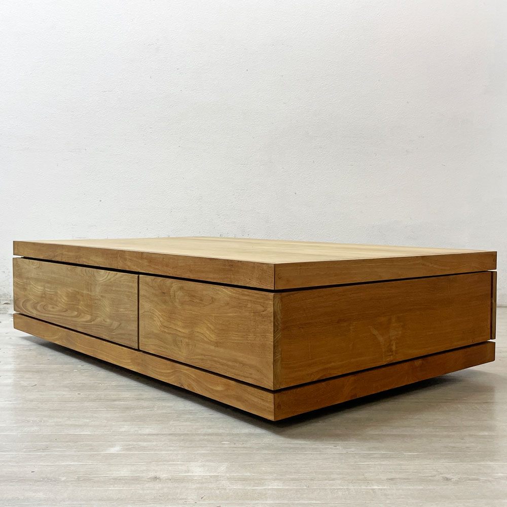 エスニクラフト Ethnicraft チーク バーガー コーヒーテーブル Teak Burger Coffee Table 2 drawers チーク無垢材 プッシュ・トゥ・オープンドロワー アジアンモダンデザイン ●