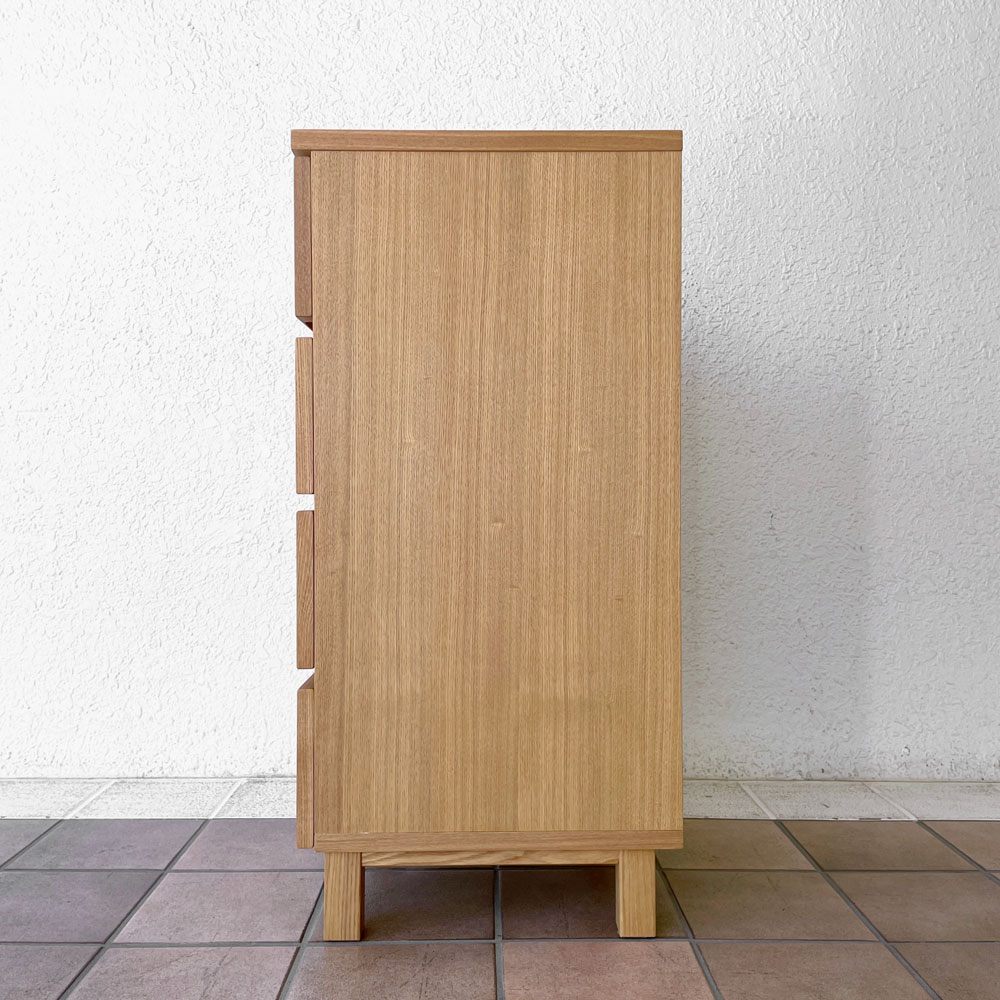無印良品 MUJI タモ材 スリム 4段 チェスト W40cm シンプルデザイン ナチュラル ◇