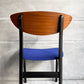 ネイサンファニチャー NATHAN Furniture  ダイニングチェア チークプライウッド ブラックフレーム ファブリック ブルー系カラー 英国 UKビンテージ 座面張り替え済み B ♪