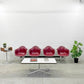 ハーマンミラー Herman Miller ビンテージ エアポートベンチ タンデムシート 4連 アームシェル 2nd PVCレザー イームズ 希少 〓