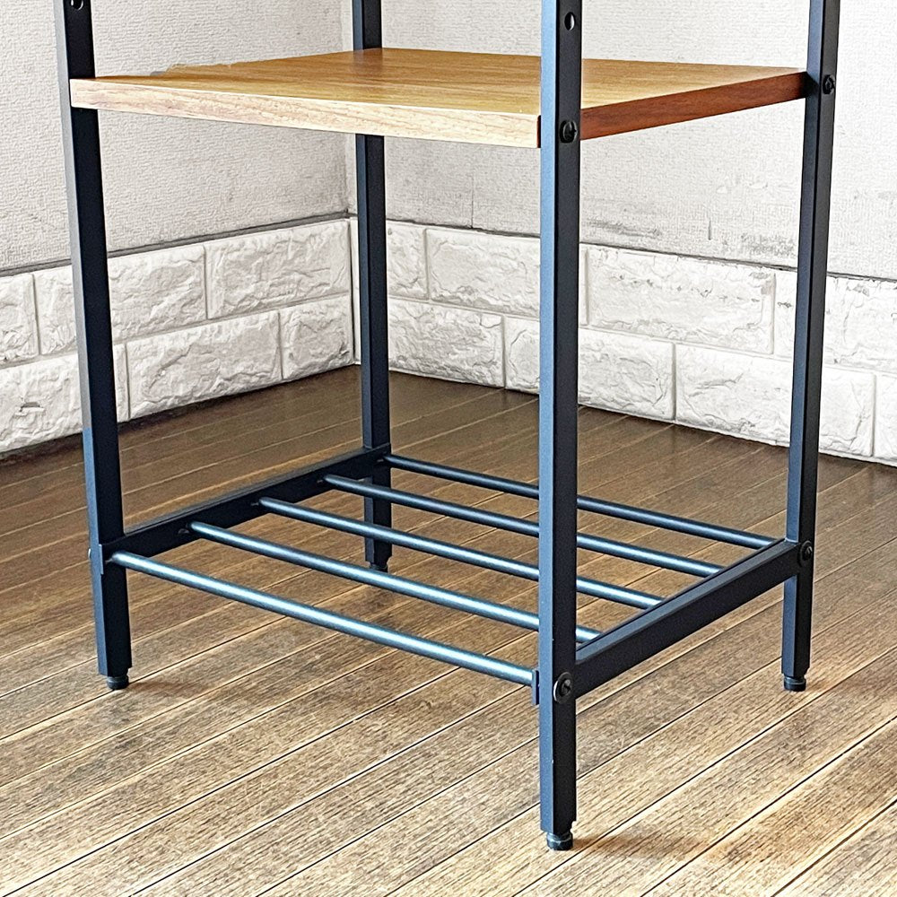 ジョージズ GEORGE'S アンセム anthem スリムラック 4段 ウォールナット材×スチール W35 x H100cm インダストリアル 定価￥17,800- ◎