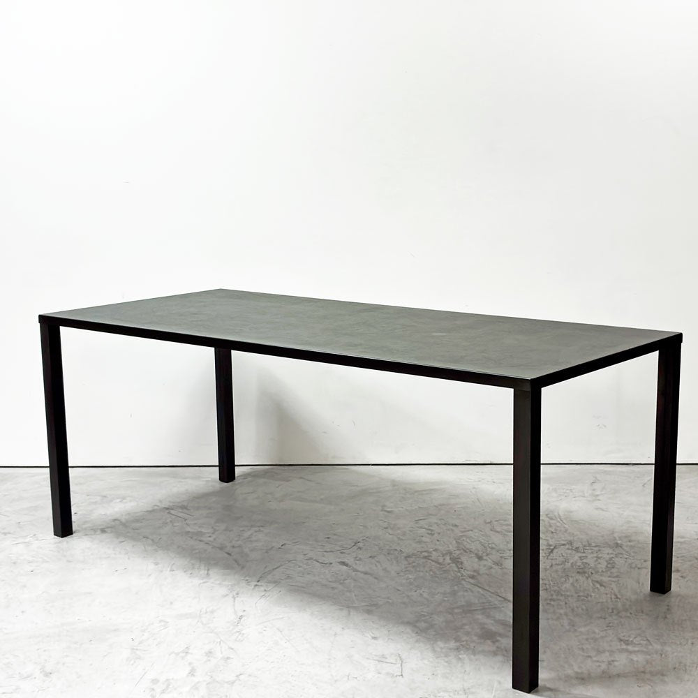オーダーメイド アイアンダイニングテーブル W180cm ブラック系カラー アジャスター付 インダストリアルデザイン ●