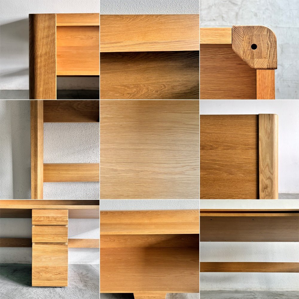 アクタス ACTUS オーク材 ファズル ワイドデスク FUZZLE WIDE DESK + シェルフ & キャビネット セット for 1～2名 子供から大人迄 参考価格225,500円～の品 〓