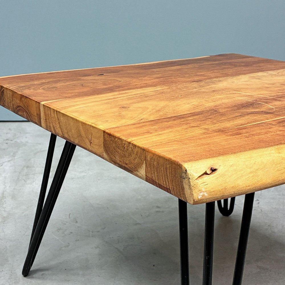 クラフト家具 Craft furniture 無垢材天板 ローテーブル ヘアピンレッグ 耳付き オーダーメイド ◎