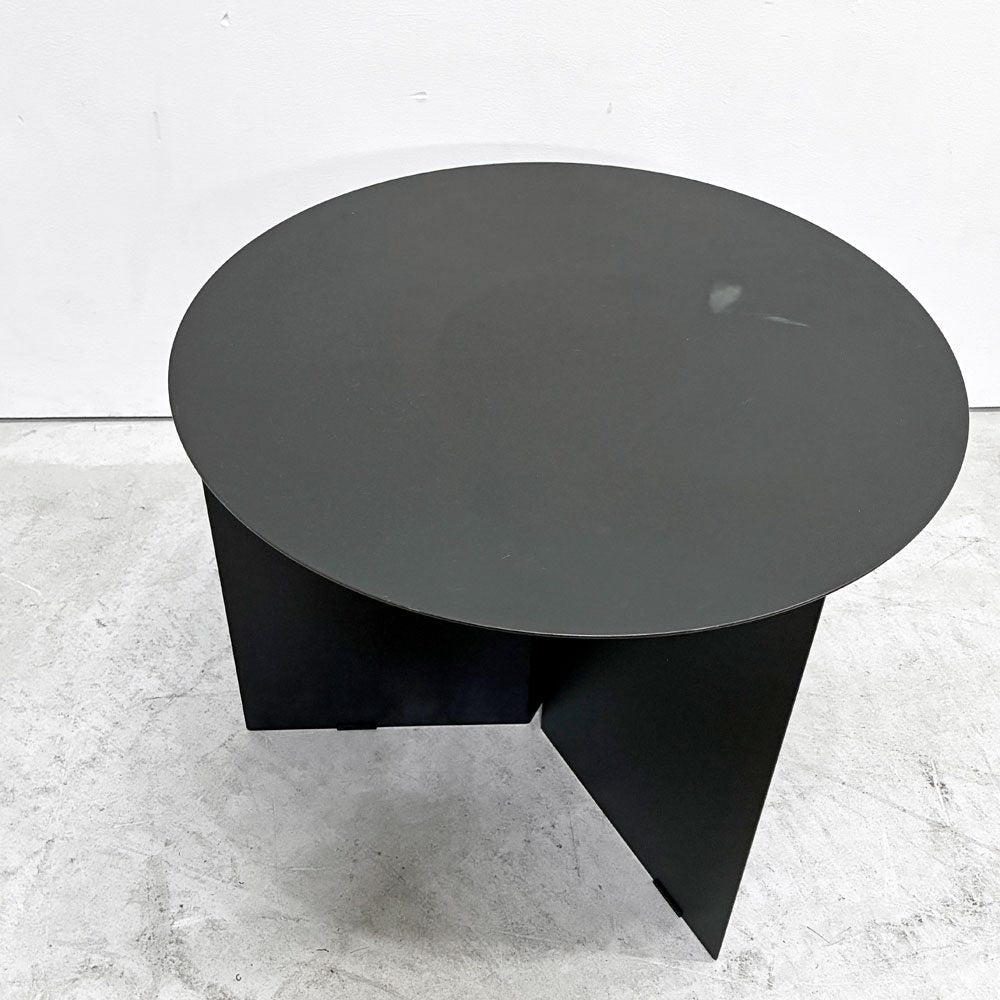 ヘイ HAY スリットテーブル SLIT TABLE XL サイドテーブル ローテーブル ラウンド Φ45cm スチール ブラック 北欧 デンマーク モダン B ●