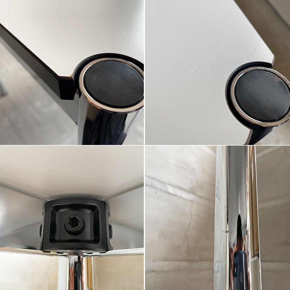 USMハラー USM Haller モジュラーファニチャー ハラーテーブル ワーキングデスク W150cm アジャスター パールグレーラミネート(ホワイト) 高さ調整機能付き スイス ♪