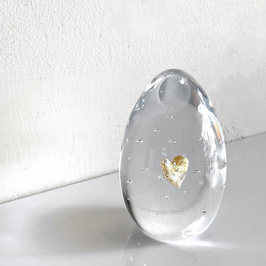 イイノナホ iino naho ハート Heart ペーパーウエイト ガラスオブジェ 箱付き 置物  現代作家 ガラス作家 ■