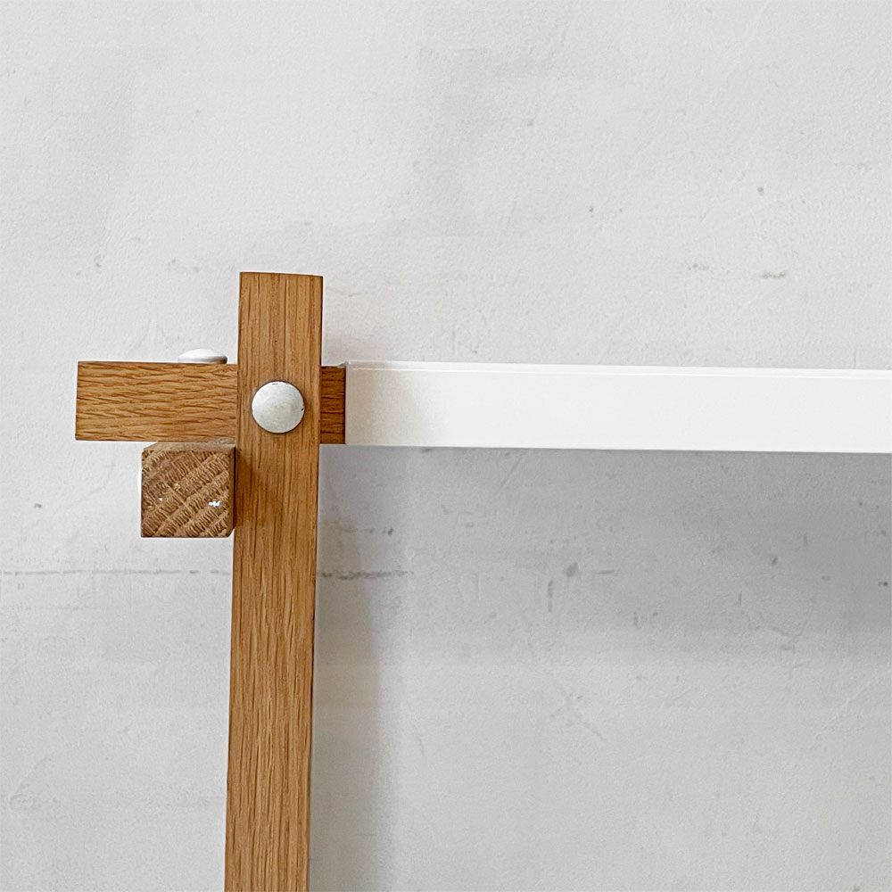 ヘイ HAY WOODY SHELVING 2.0 COLUMN LOW シェルフ オーク材×スチール オープンシェルフ 飾り棚 ホワイト 北欧 デンマーク 定価￥61,600- ★