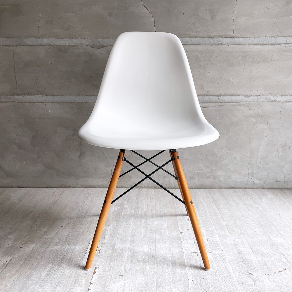 ハーマンミラー Herman Miller × ヴィトラ vitra サイドシェルチェア ポリプロピレン ドゥエルレッグ ホワイト  C&R イームズ ミッドセンチュリー ♪