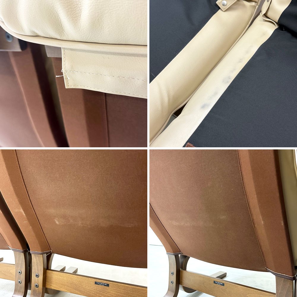 冨士ファニチア Fuji furniture フジファニチア アージオ ソファ Agio sofa 2pソファ ビーチ材 合皮 定価約23万円 ●