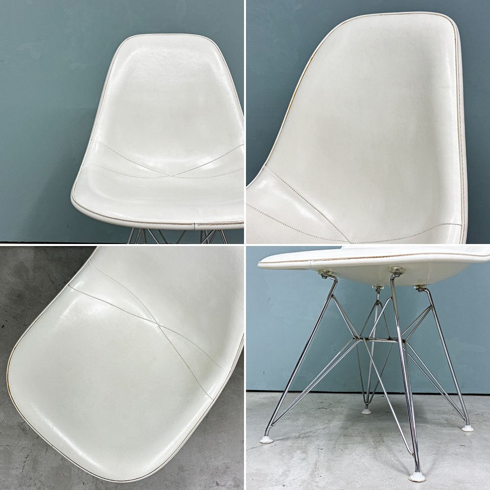 ハーマンミラー Herman Miller サイドシェルチェア サード 3rd FRP PVCレザー パーチメント ロータイプ エッフェルベース イームズ ビンテージ vintage ◎