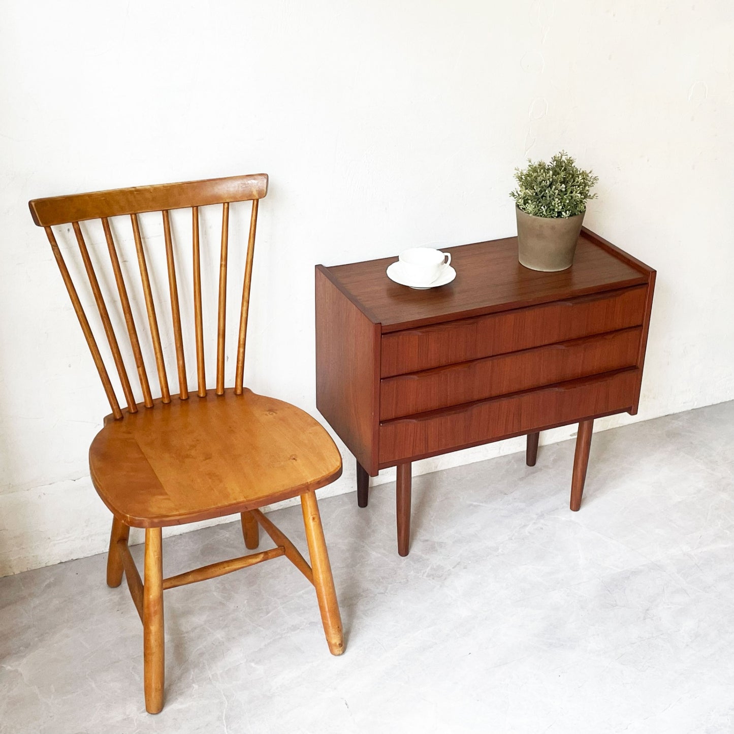 デンマークビンテージ Danish Vintage チーク材 スモールチェスト サイドチェスト 3ドロワー W65cm 北欧家具 ★