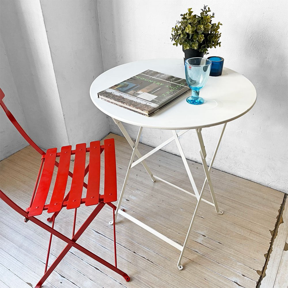 フェルモブ Fermob ビストロ Bistro フォールディング ガーデンテーブル ラウンドテーブル カフェテーブル Φ60cm フランス 定価¥48,400- ★