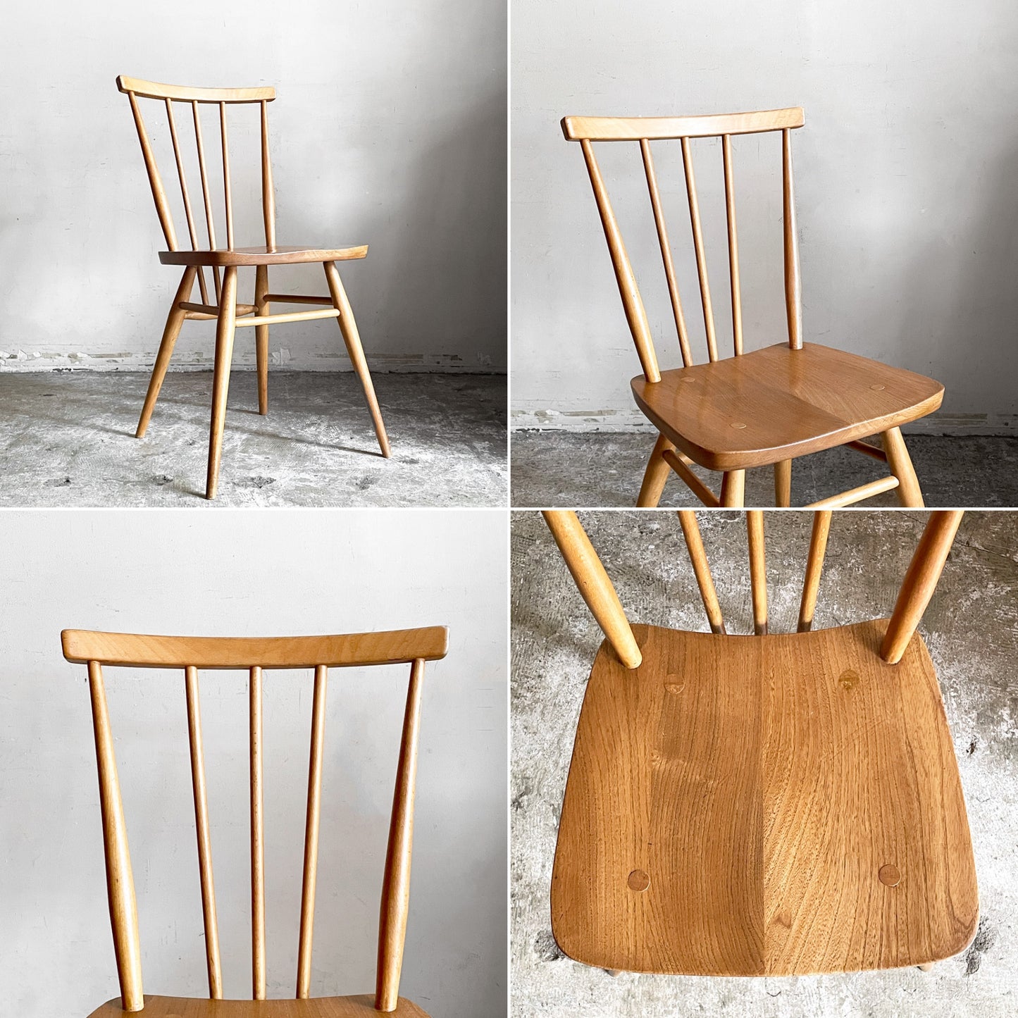 アーコール Ercol スティックバックチェア スピンドルチェア エルム材 UKビンテージ Vintage 英国家具 A ■