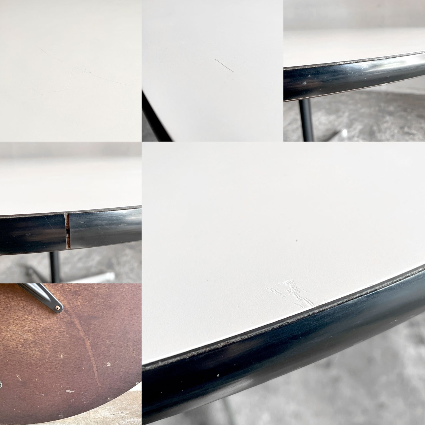 ハーマンミラー Herman Miller コントラクトテーブル Eames Contract Tables ラウンド ホワイト メラミントップ Φ107x H64 cm ビンテージ C&R イームズ ミッドセンチュリー ■