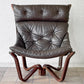 BRUNSTAD MOBELFABRIKK バイキングチェア Jim Myrstad ラウンジチェア 1Pソファ 北欧家具 本革 ビンテージ 北欧 ノルウェー ◇