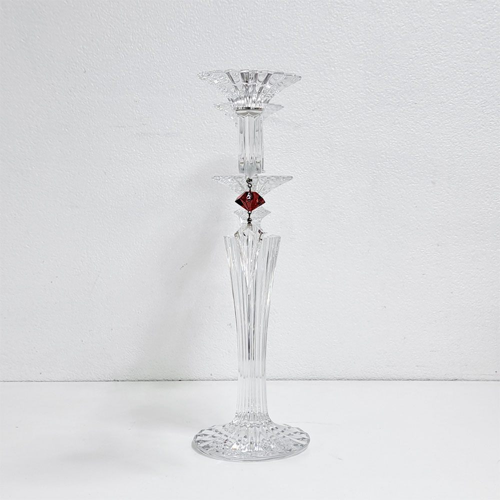 バカラ Baccarat ミルニュイ MILLE NUITS キャンドルスタンド 燭台 ロウソク 2灯 マティアス Mathias クリスタルガラス フランス 箱付き ●