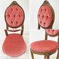 ヨーロピアンクラシカル デザイン European Classical design 木製 サロンチェア ダイニングチェア 猫脚 レッド イタリア ロココ調 A ●