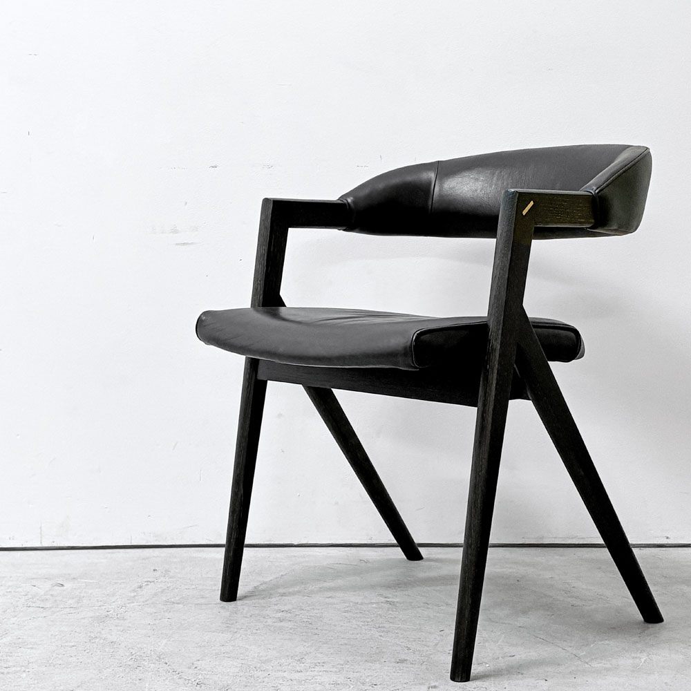 スクエアルーツ SQUARE ROOTS ランナチェア LANNA CHAIR ダイニングチェア アームチェア オーク材×牛革 レザー 参考価格￥77,000- B ●