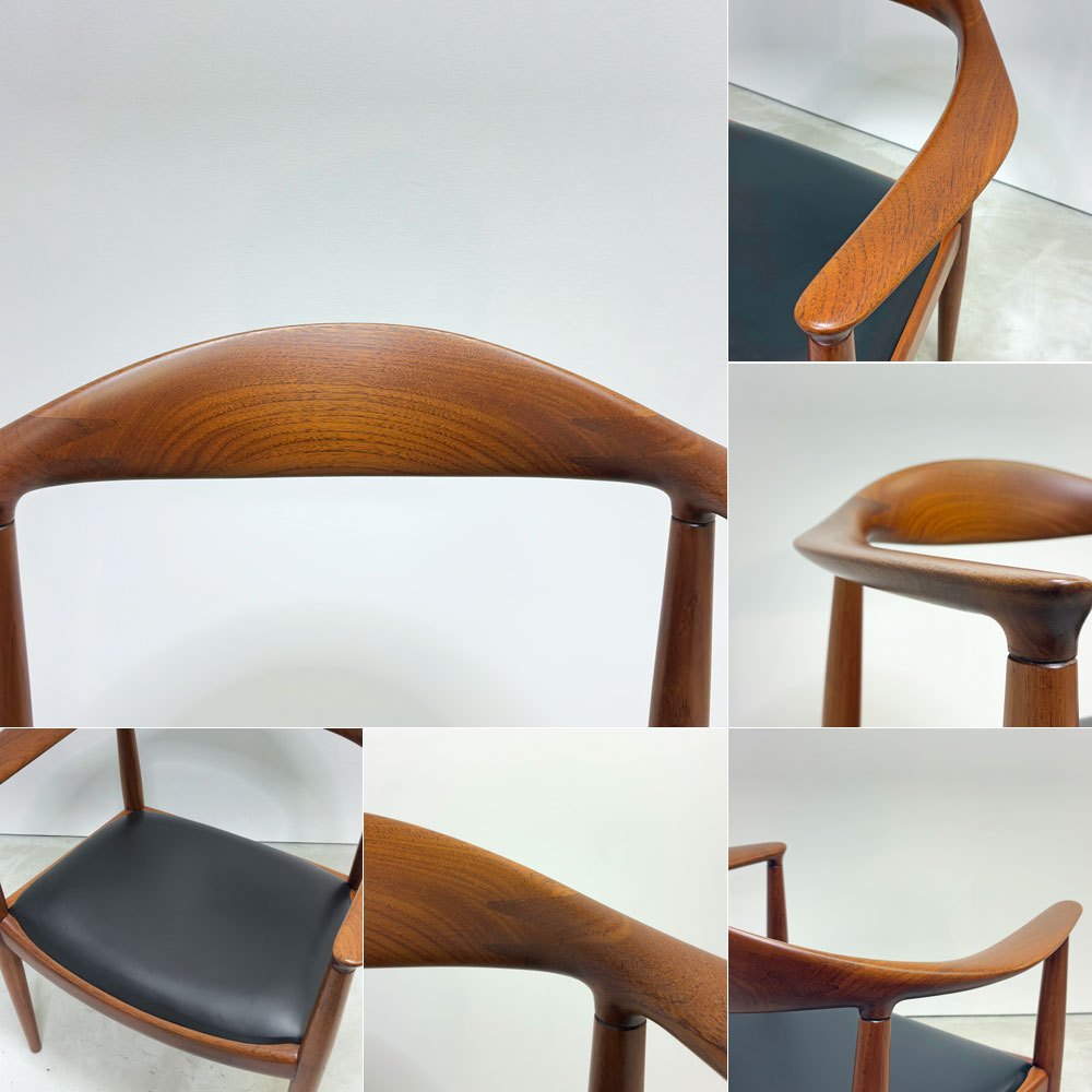 ヨハネスハンセン JOHANNES HANSEN ザ・チェア The Chair JH503 チーク材 本革 ハンス・J・ウェグナー 刻印有 ビンテージ 北欧家具 希少 ラッカー再塗装品 ●