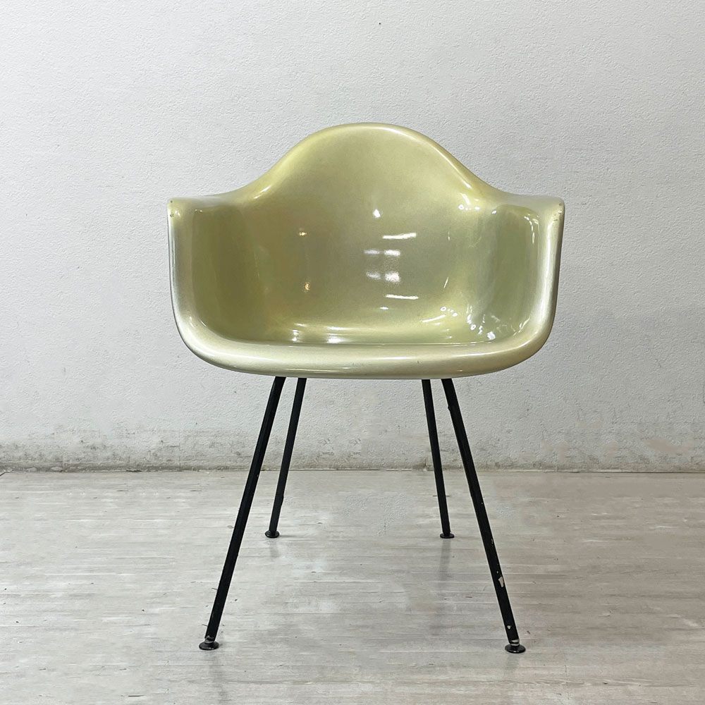 ハーマンミラー Herman Miller アームシェルチェア セカンド 2nd FRP Hベース イームズ ミッドセンチュリー リペイント品 ●