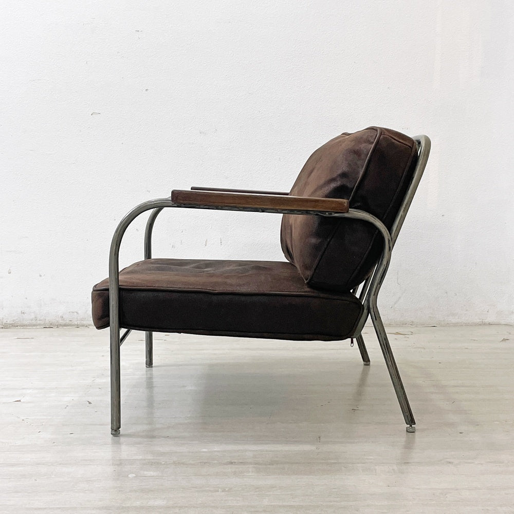 ジャーナルスタンダードファニチャー j.s.F ラバルセクショナルソファ LAVAL SECTIONAL SOFA 1Pソファ レザー スチール 工業系 定価115,500円 ●
