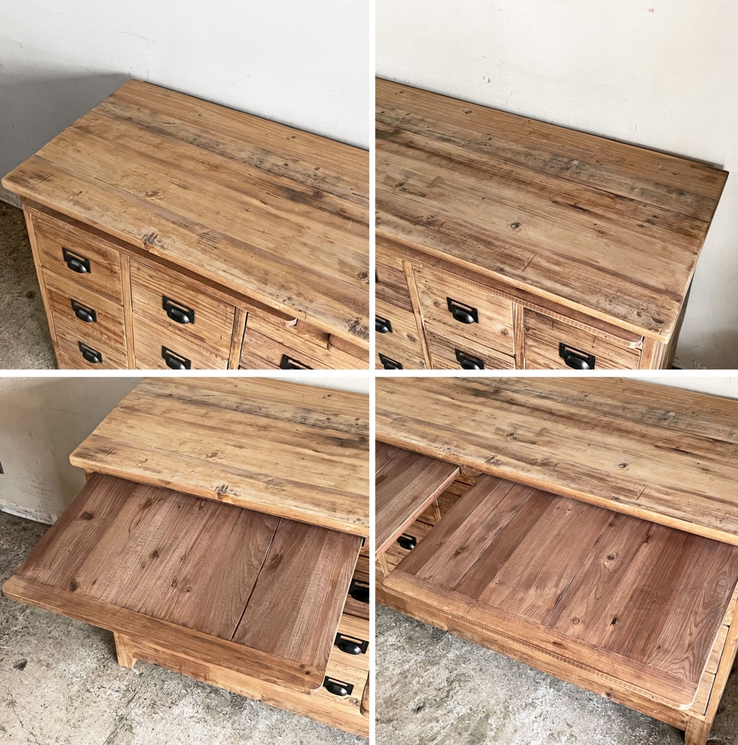 クラッシュゲート CRASH GATE ノットアンティークス Knot antiques グラムチェスト GRAM CHEST 1260 引き出し15杯 スライド棚 杉古材 廃番 ■