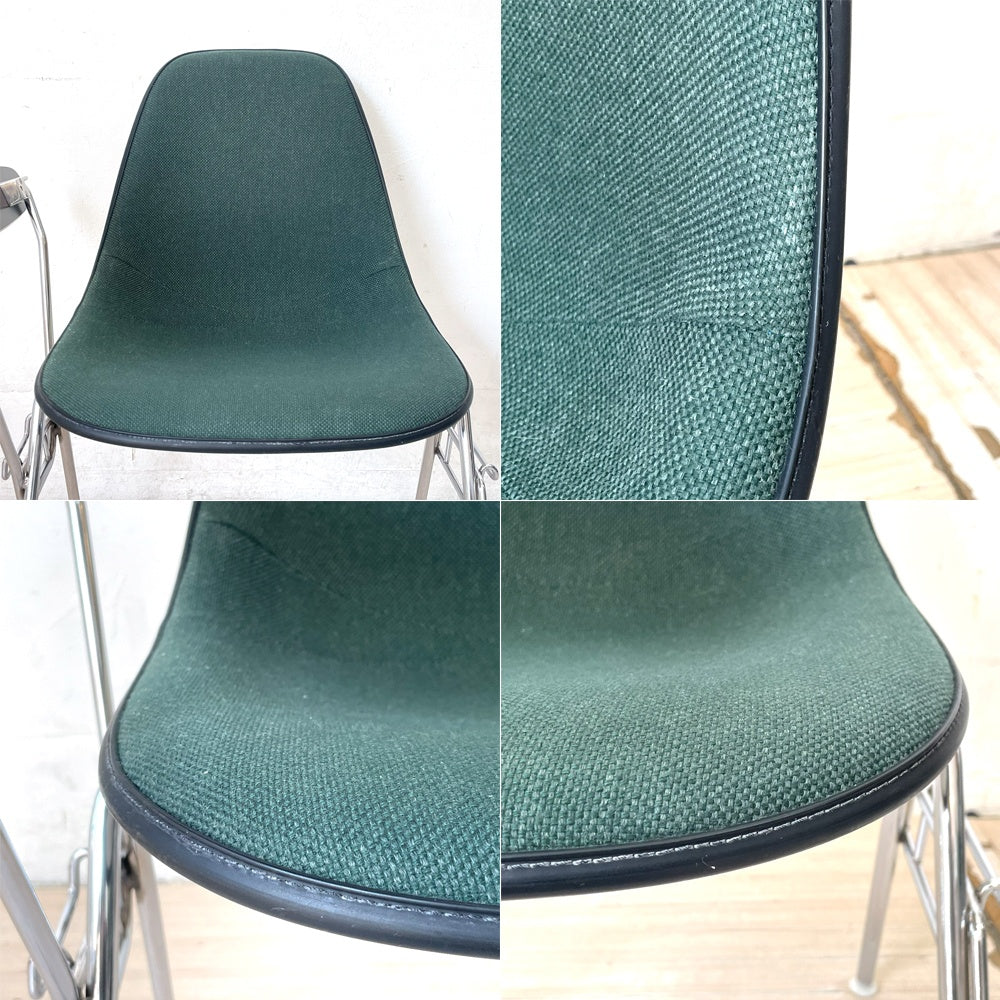 ハーマンミラー Herman Miller サイドシェルチェア セカンド 2nd ビンテージ アプホルスター スクールベース スタッキングベース 肘掛けテーブル付 イームズ ミッドセンチュリー G ★