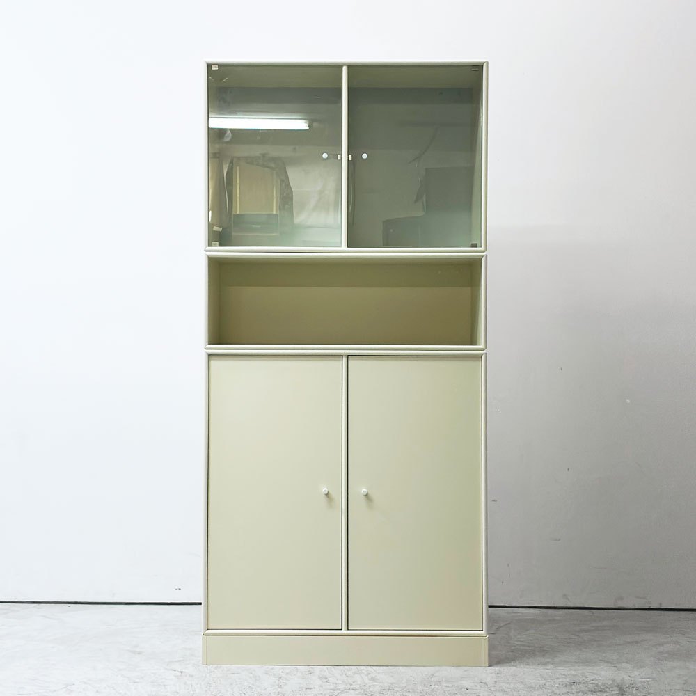 モンタナ MONTANA システムシェルフユニット SYSTEM SHELF UNIT 4ユニット キャビネット 木製扉＆ガラス扉＆ラック＆台輪 デンマーク ●