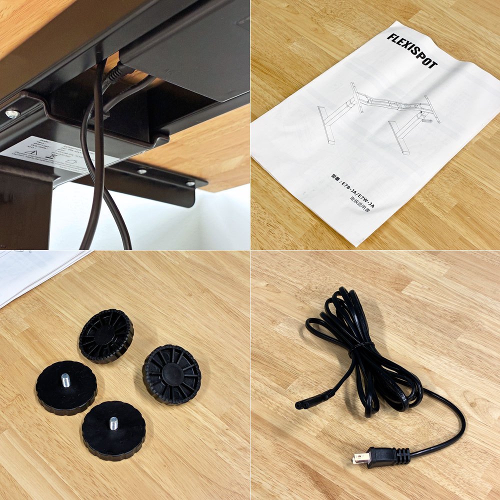 フレキシスポット Flexispot 電動式昇降デスク + かなでもの ラバーウッド天板 160x70cm ナチュラルテイスト ◎