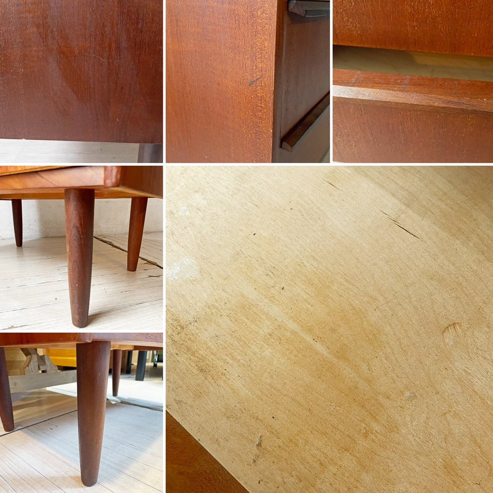 北欧ビンテージ Scandinabian Vintage チェスト キャビネット 6ドロワーズ チーク材 H101cm デンマーク 北欧家具 鍵欠品 ★