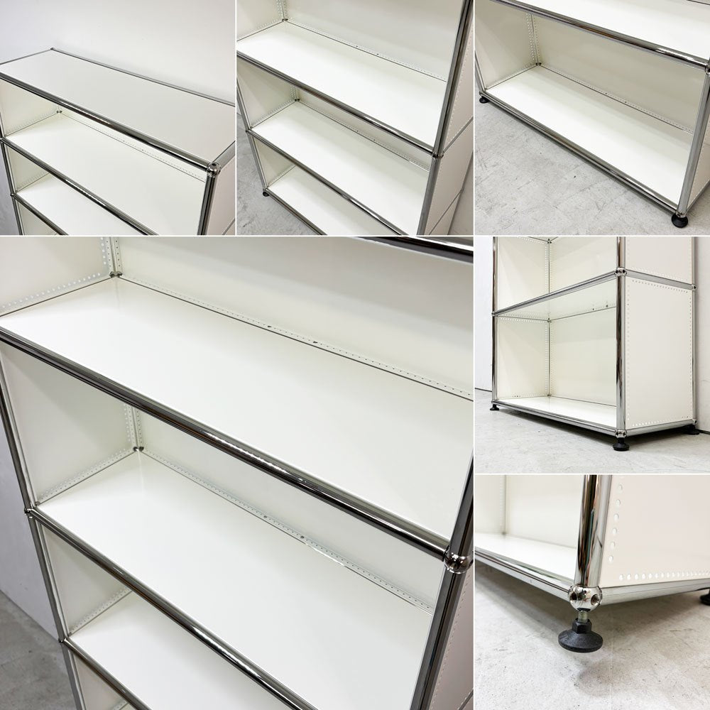ユーエスエムハラー USM Haller モジュラーファニチャー ハラーシステム キャビネット オープンシェルフ 本棚 飾り棚 1列6段 ピュアホワイト スイス ●