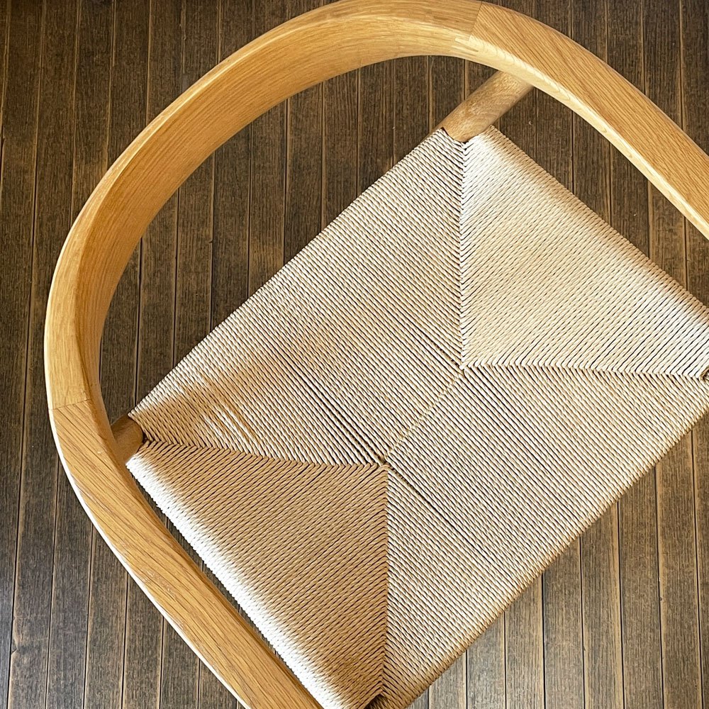無印良品 MUJI オーク材 ペーパーコードアームチェア ダイニングチェア ナチュラル ラッカー塗装 北欧スタイル 定価￥39,900- ◎