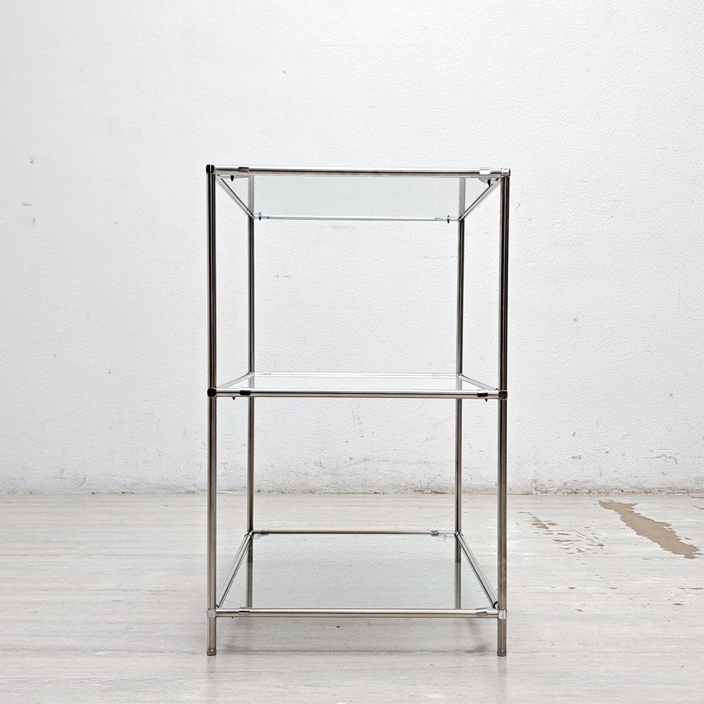 FRNHT Furnihunter ガラスシェルフ Tool rack 001 GL half オープンシェルフ ガラス × スチール 3段 H65cm ●