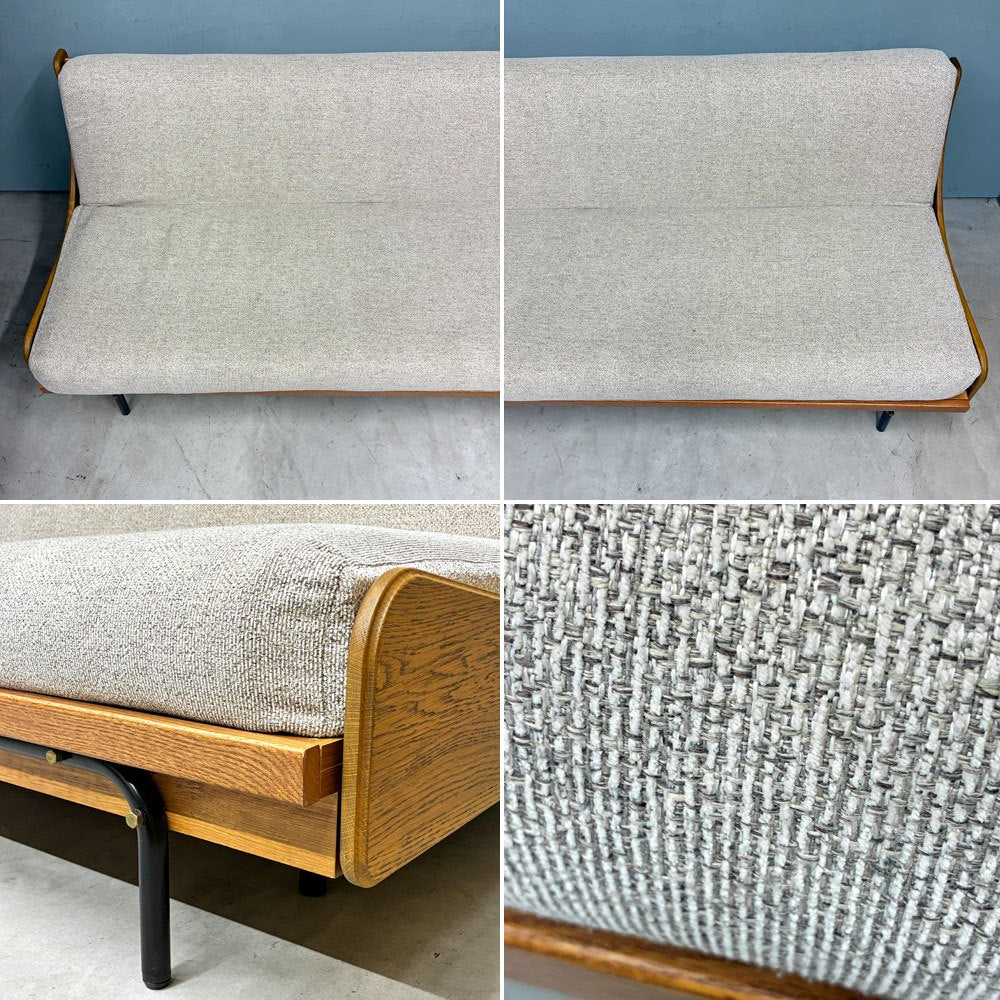 ジャーナルスタンダード j.s.F ハビタ HABITAT SOFA BED ソファベッド デイベッド 3人掛けソファ W200cm オーク材 ファブリック ベージュ 定価￥231,000- ◎