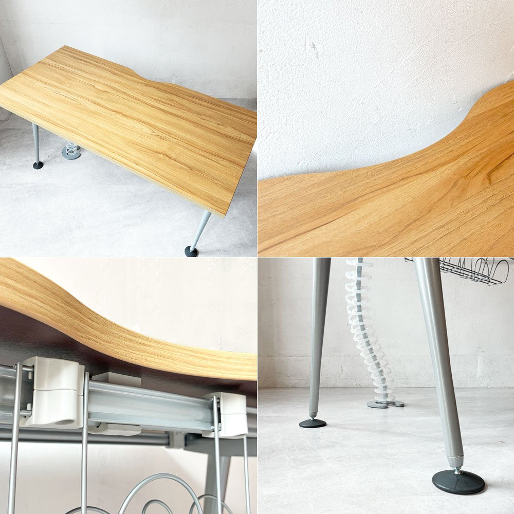 ハーマンミラー Herman Miller アバックエンバイロメンツ ABAK ミーティングテーブル デスク ワークテーブル W140cm オークカラー ケーブルスパイン付き ティム・ウォレス ★