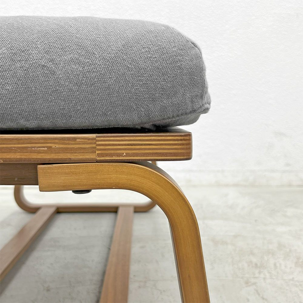 無印良品 MUJI リビングでもダイニングでもつかえるベンチ ウォールナット材 グレーファブリック プライウッドフレーム ナチュラルデザイン 〓